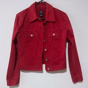 *Vintage* [GAP] Red jean jacket. Size XS but fits a Small.